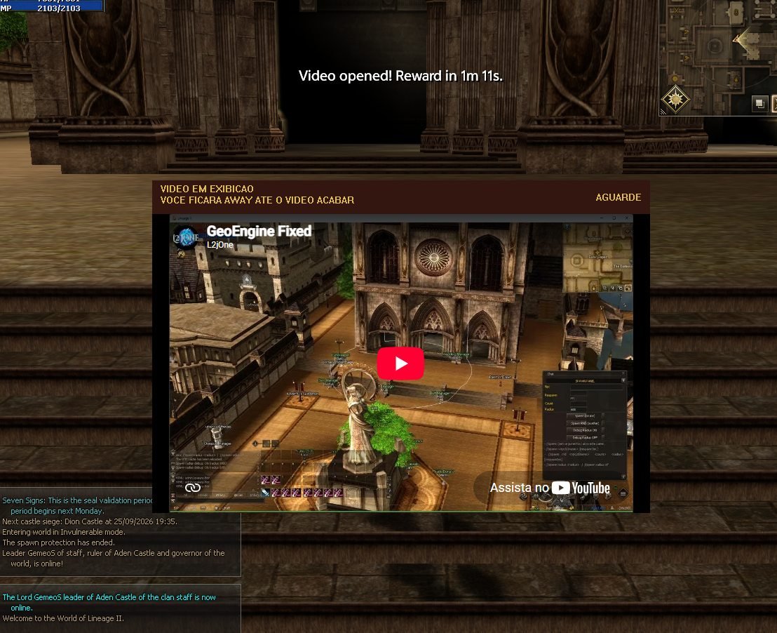 On opening, the countdown appears on screen: the reward comes when the video ends.